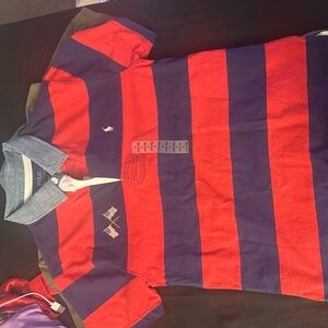 Polo by Ralph Lauren Kids Red and Navy Striped Polo Shirt